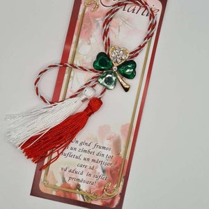 Clover. Brooch. Martisor. Martisoare. Baba Marta. Martenitsa. Spring amulet. Moldova. Romanian martisor. Märzchen