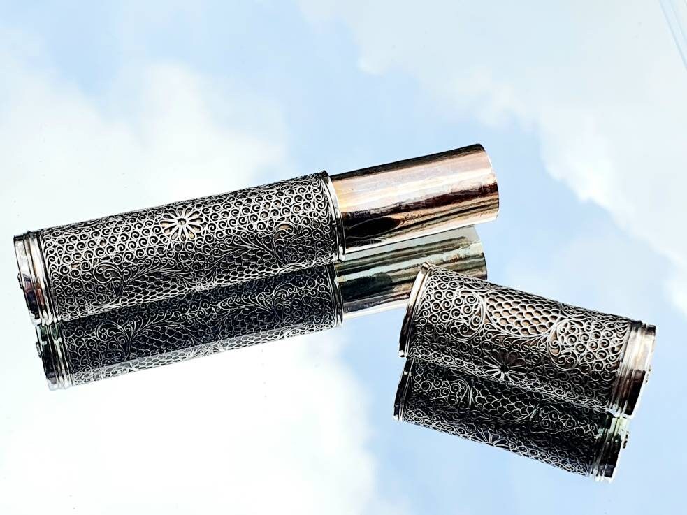 18th Century Silver-gilt Filigree (wirework) Cylinder Bodkin