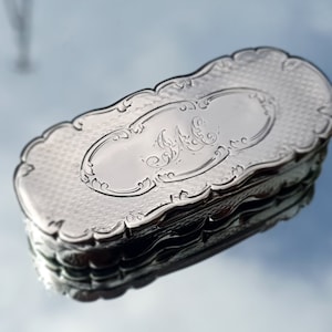 Victorian Solid Silver Snuff Box Frederick Marson Birmingham 1863