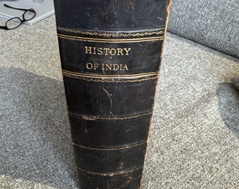 Historia de la India, libro antiguo de tapa dura, circa 1890.