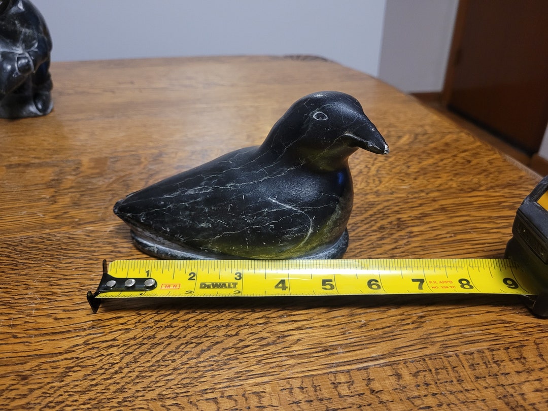 Inuit Turtle Vintage Inuit Soapstone Carving Ptarmigan With Fish - Etsy