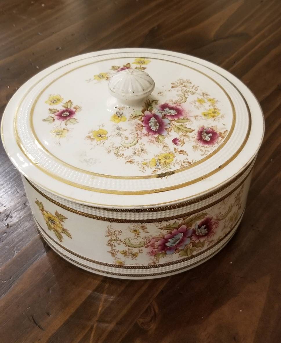 Antique serving dish with lid Etsy