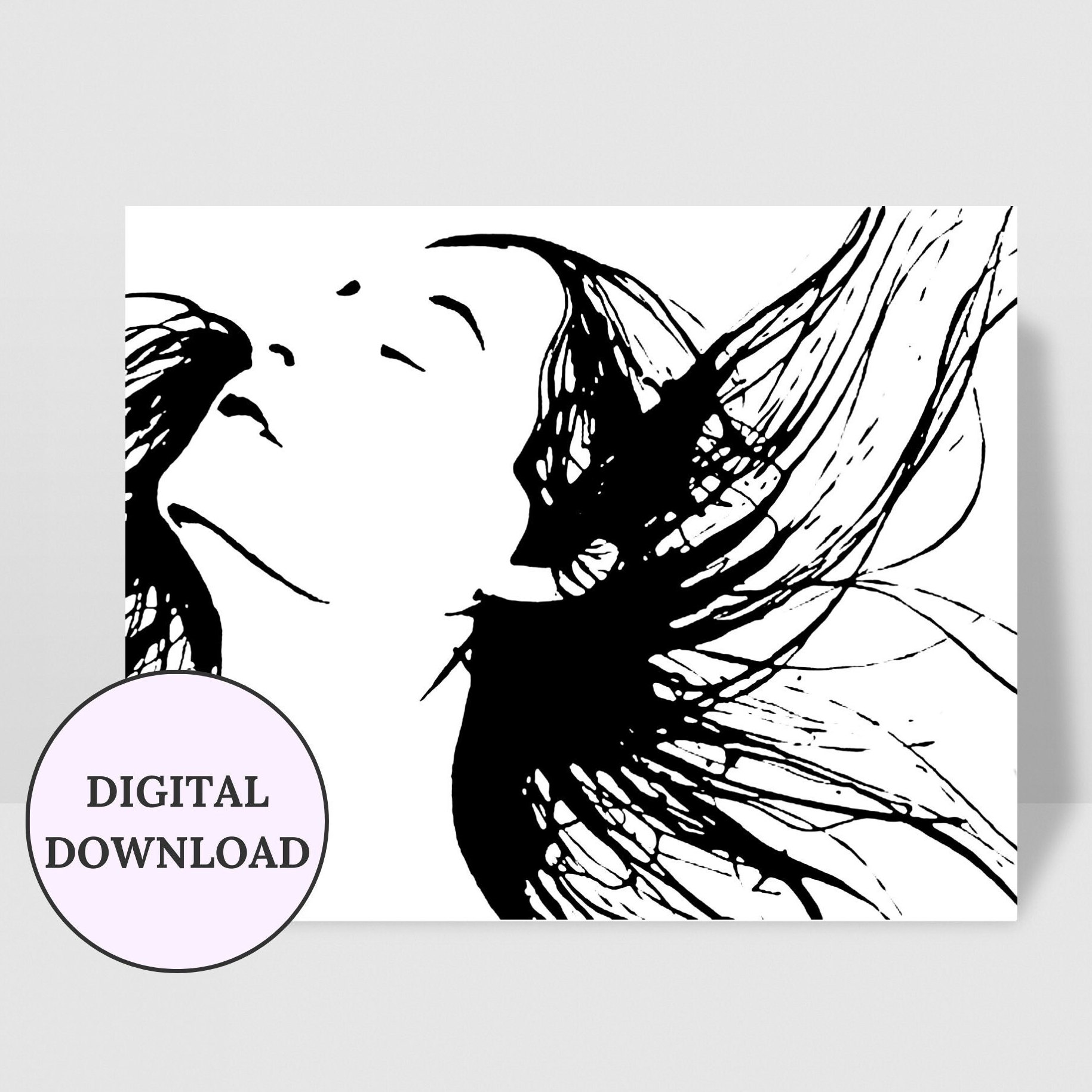 Abstract Woman Hair Print DIGITAL DOWNLOAD Hair Salon Print - Etsy