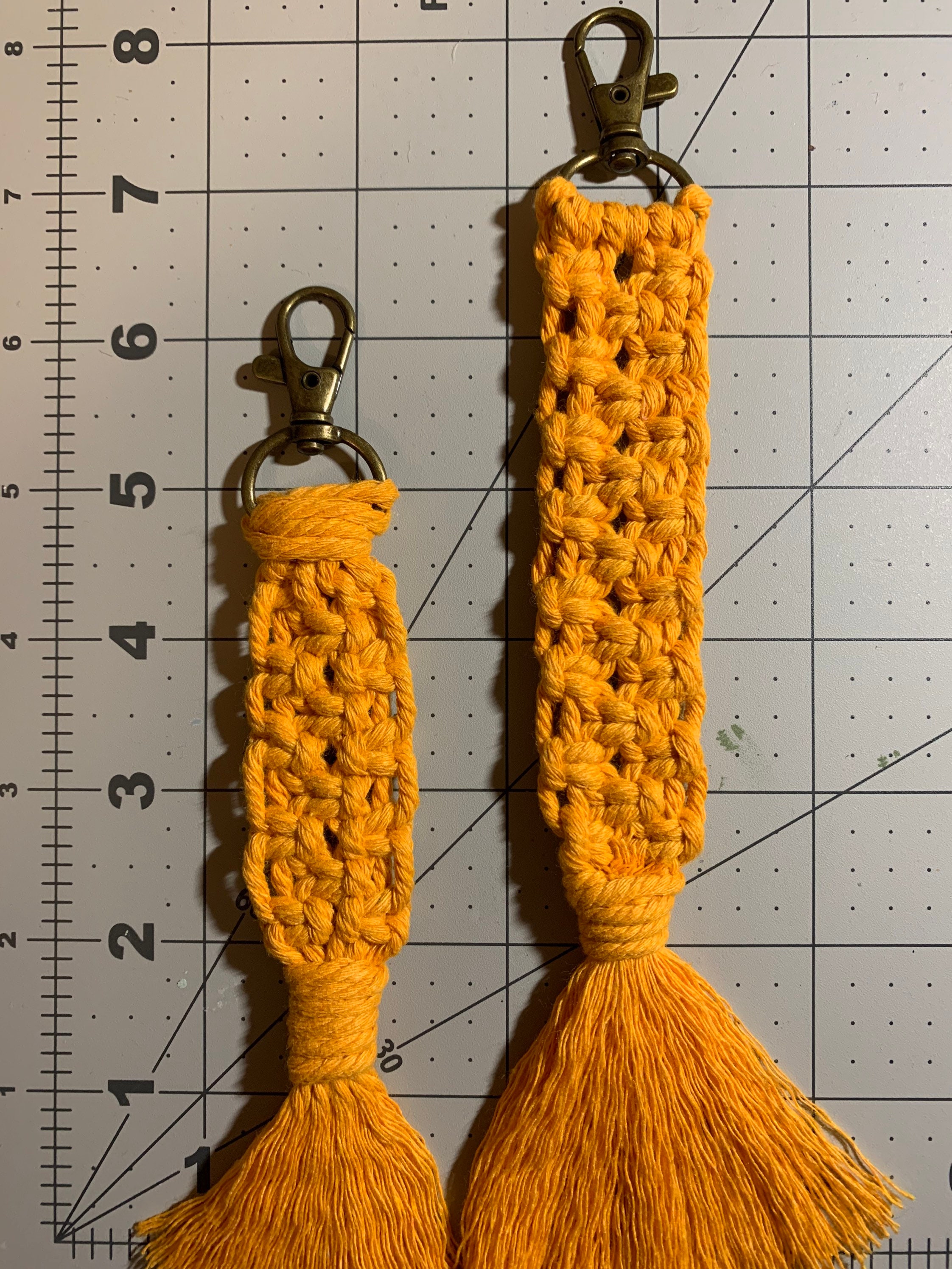 Square Knot Macrame Keychain with Tassel/ Wristlet/Muted Color Etsy