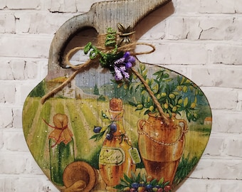 Wooden Cheese Board: Decorative Kitchen Serving Board (7.3x6.2")
