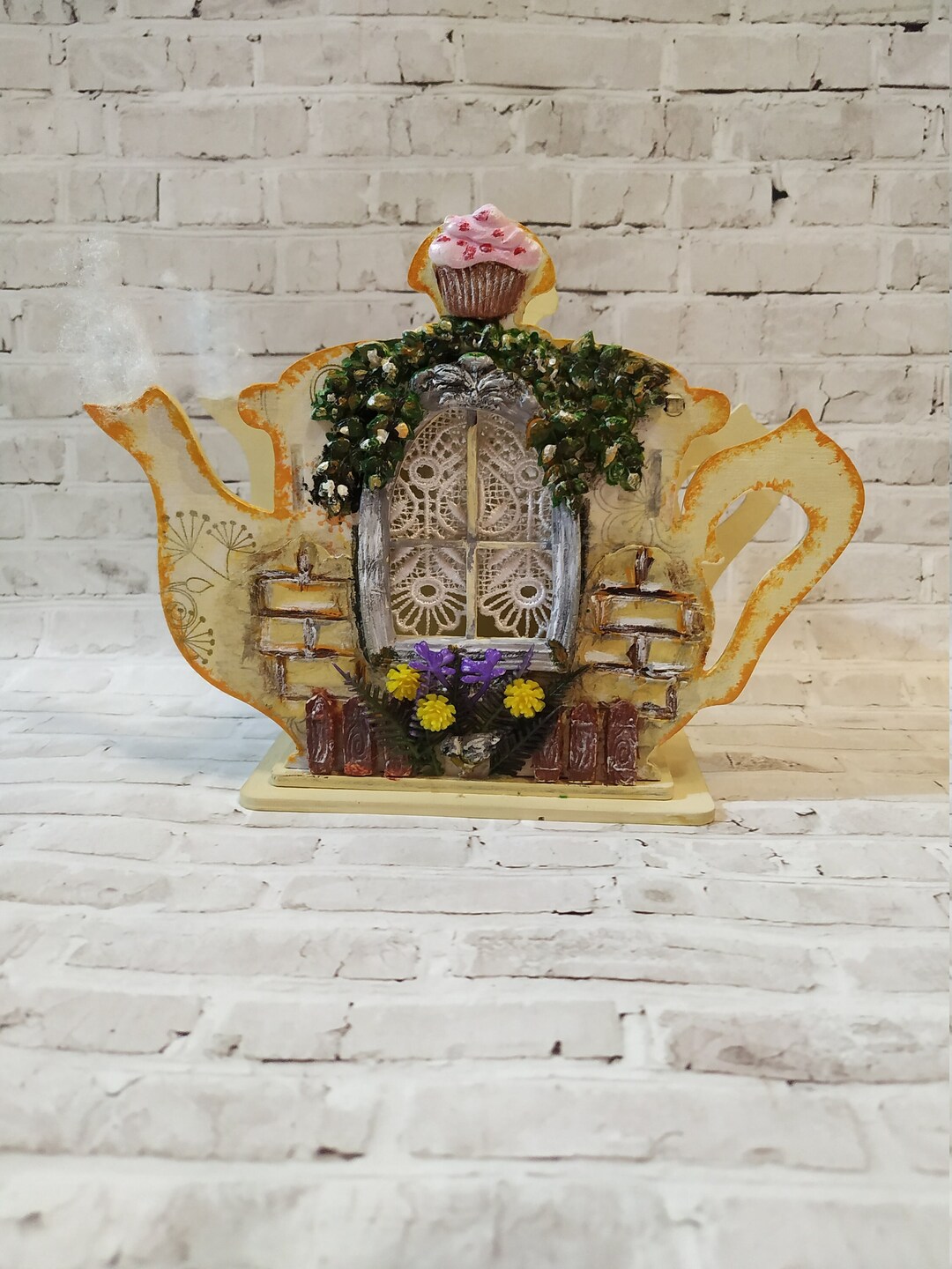 Tea House Decoupage Tea Box for Storing Tea Wooden Tea Box Tea Etsy