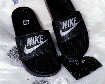 glitter nike sandals