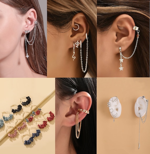 Ear Cuff Chain Earrings Long Chain Threader Earring Chain 