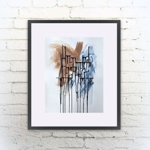 Original modern Painting, Office Art, Abstract Wall Art, Industrial Abstract black& white, Abstract Home Decor, Minimalist Gallery Wall