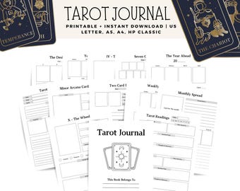 Tarot Planner, Tarot Journal, Tarot Workbook, Tarot Journal Printable, Tarot Spreads, Tarot Card Journal, Printable Witch Crafts