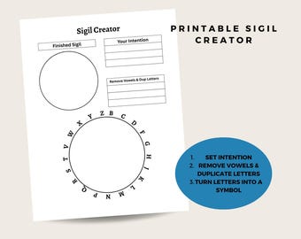 Printable Witch Crafts, Sigil Sigil Worksheet Sigil Magick Wealth Sigil Sigil Luck Sigil Work Manifestation Sigil Magic Symbol Magick Sigils