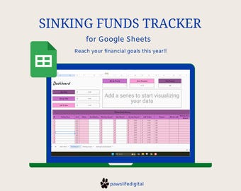 Google Sheets for Sinking Funds Sinking Funds Tracker Funds Tracker, Vacation Fund Sinking Tracker Save Money Sinking Fund cash tracker