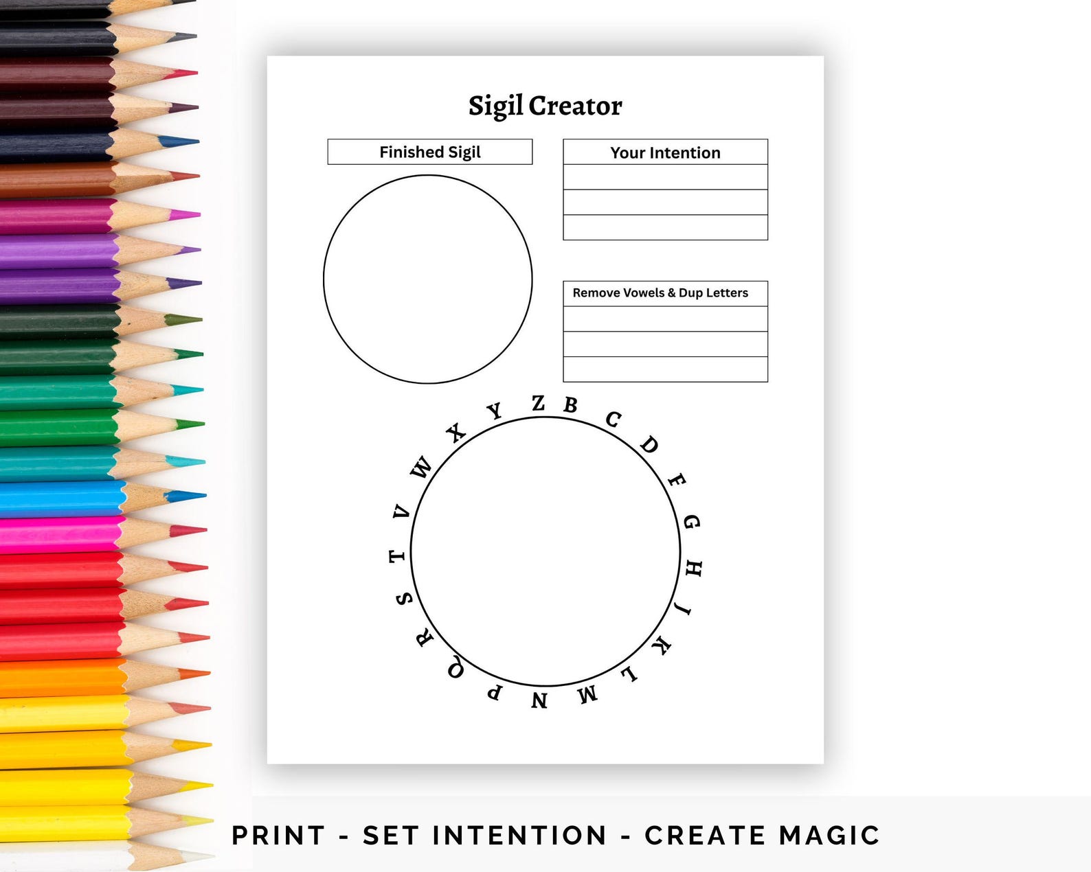 Printable Witch Crafts, Sigil Sigil Worksheet Sigil Magick Wealth Sigil ...