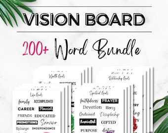 2025 Vision Board Kit | Vision Board Bundle | Vision Board Party | Words of Affirmations | Manifestation | Goal Setting | Law of Attraction
