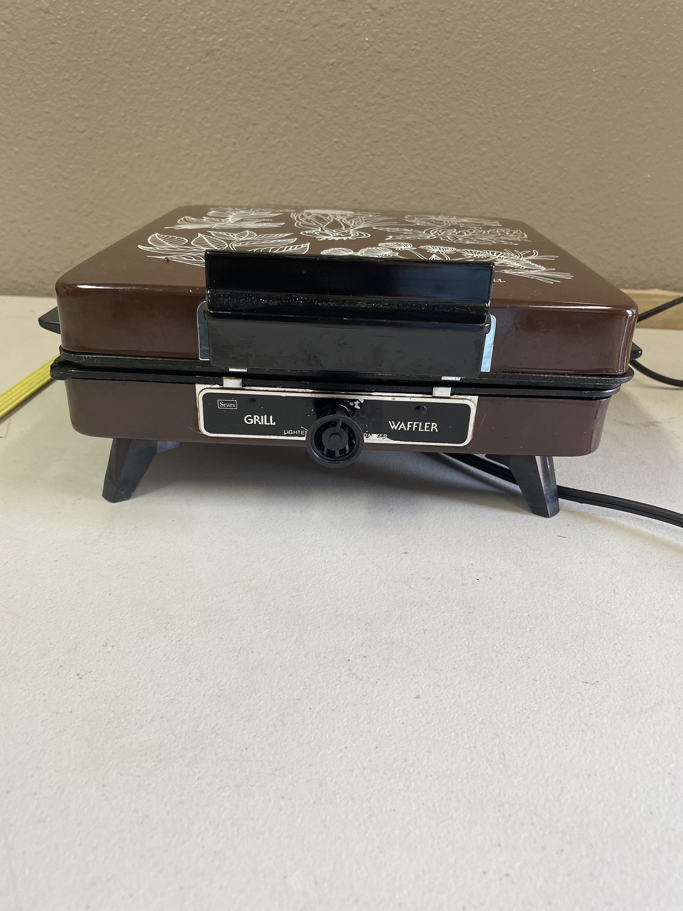 Vintage Sears Roebuck Counter Craft Waffle Maker Griddle Brown Etsy UK