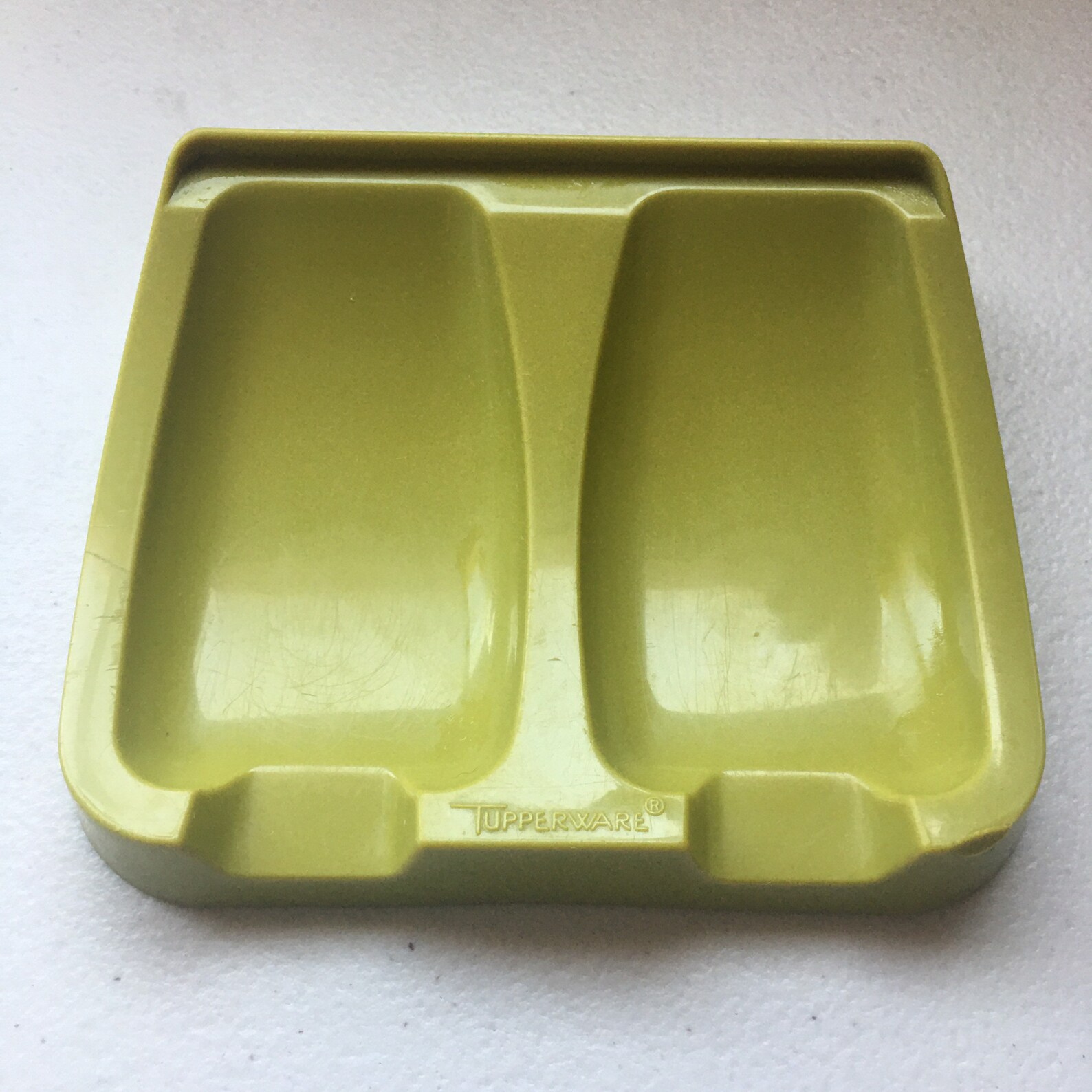 Vintage Tupperware Double Spoon Rest Avocado Green Model Etsy