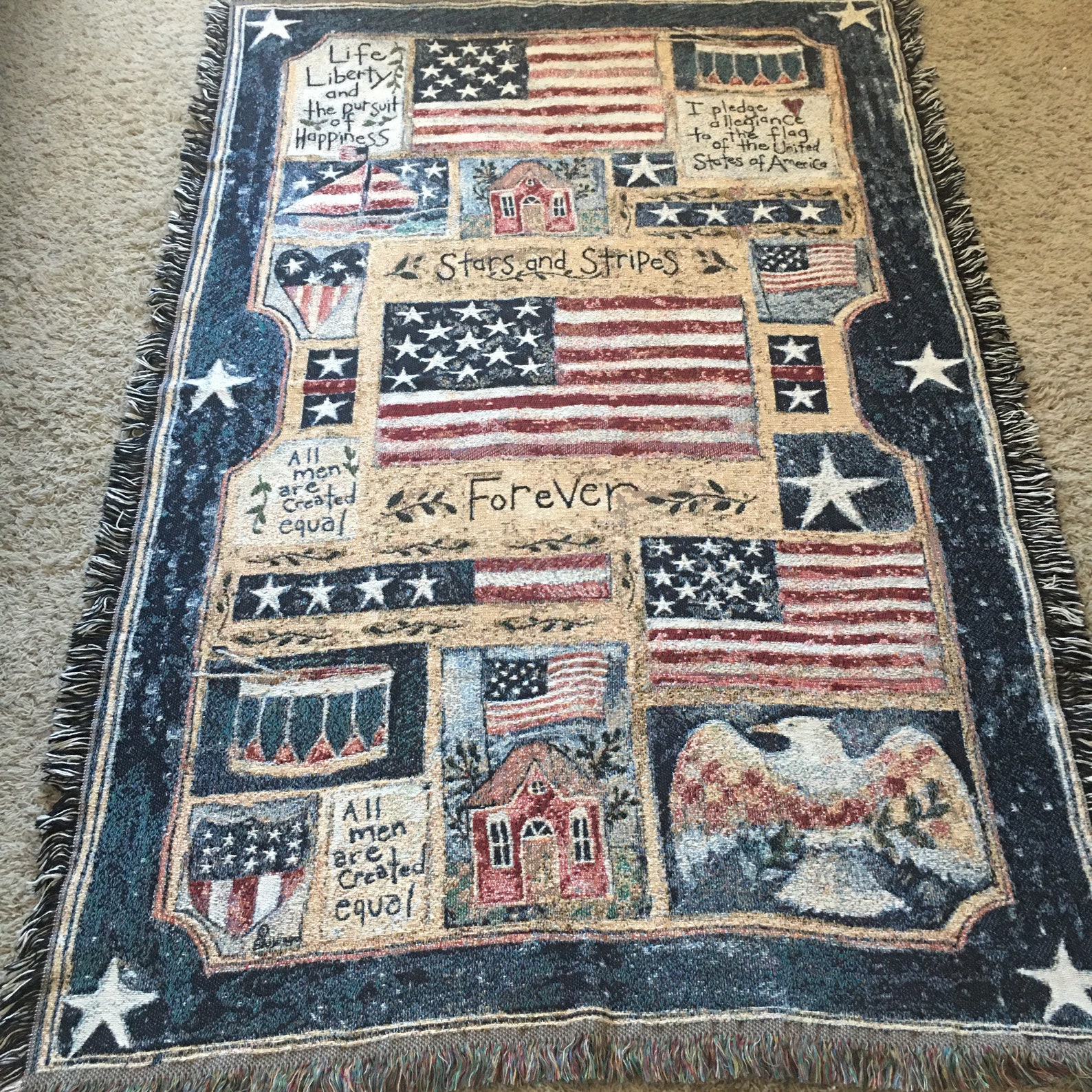 Mohawk Home Tapestry Throw Blanket 63x42 AMERICA Stars & Etsy
