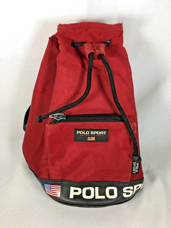 Vintage Ralph Lauren Polo Sport Red Duffle Bag Back Pack Etsy