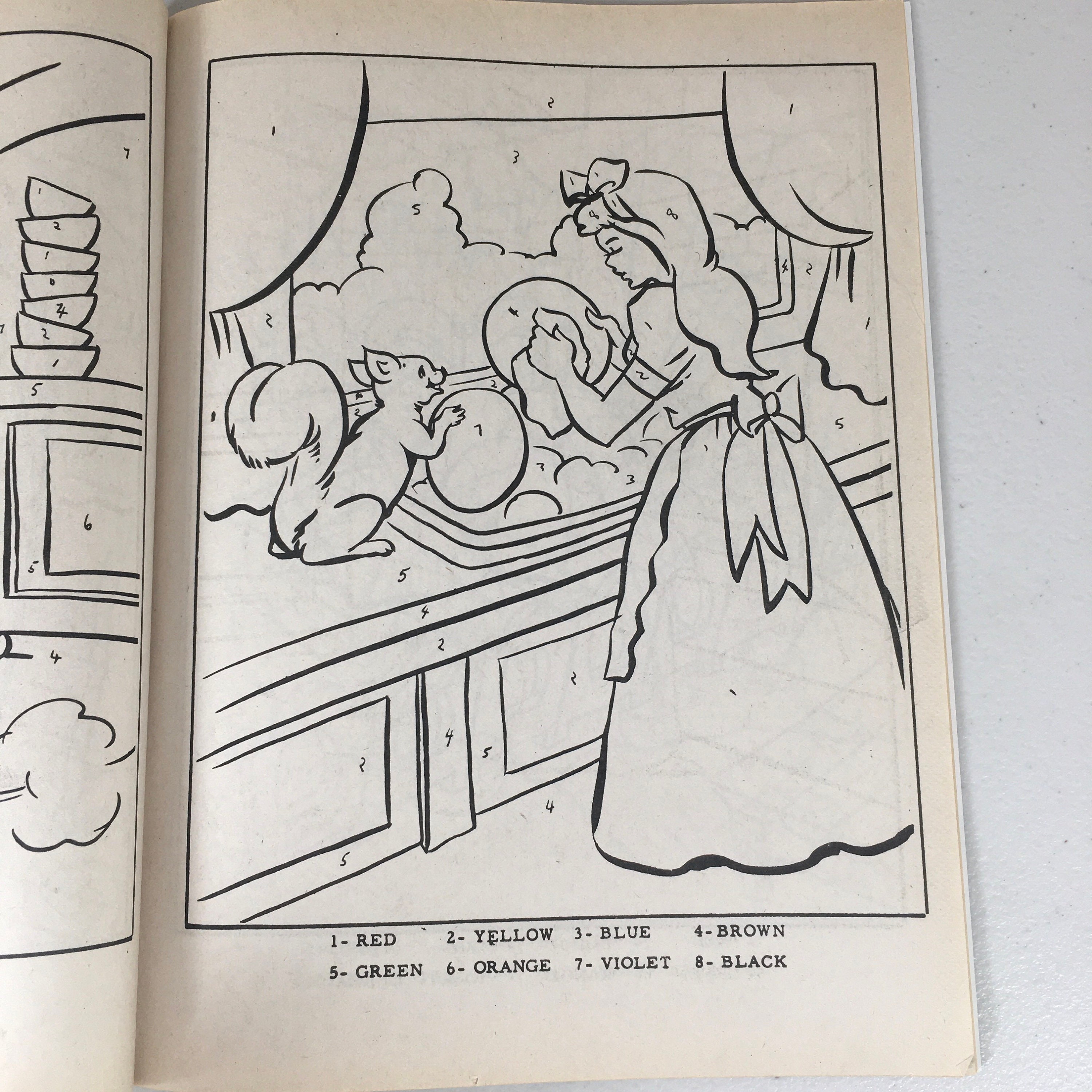 Vintage Color by Numbers Coloring Book Snow White and the Etsy