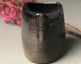 Handmade Ceramic Vase in Triangle Shape