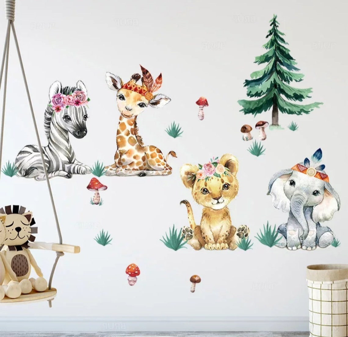 Safari animal wall stickers /Nursery Wall stickers/Nursery Etsy