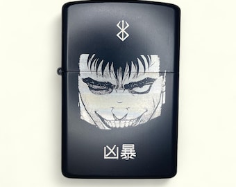 Berserk Guts Engraved Metal Flip Lighter