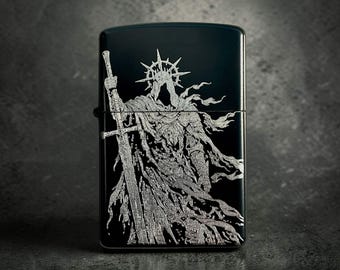 Crown of Thorns Warrior lighter – Laser Engraved Black Oil Lighter