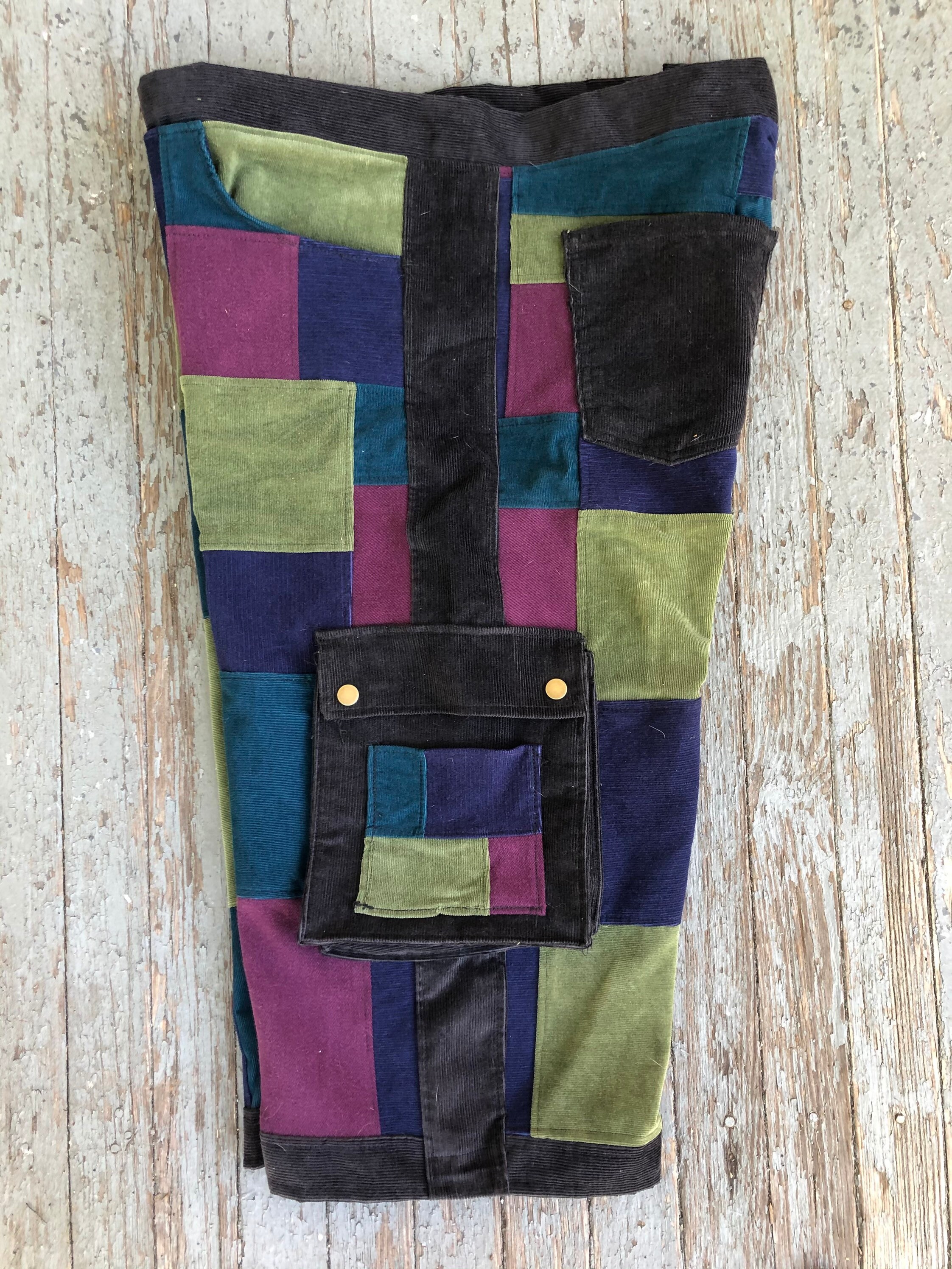 XXL Corduroy Patchwork Shorts With Matching Wallet Etsy