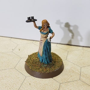 D&D Townsfolk Bar Maid Blue dress