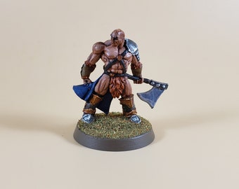 Miniatura de bárbaro masculino pintada a mano, Reaper Bones