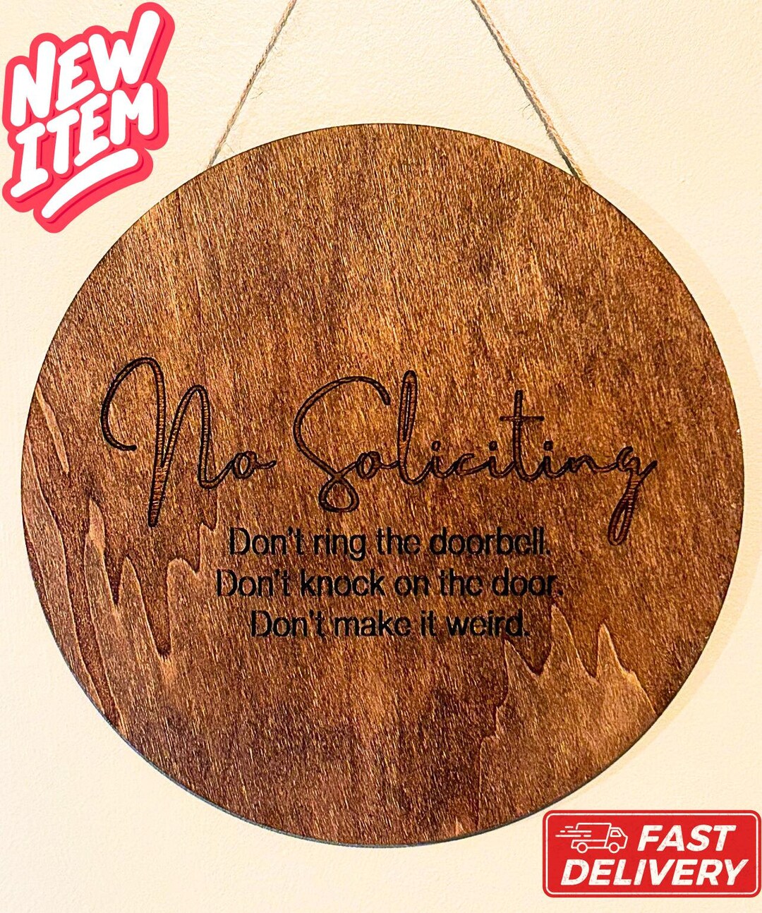 Funny No Soliciting Door Sign, No Knocking Sign, Please Do Not Disturb ...
