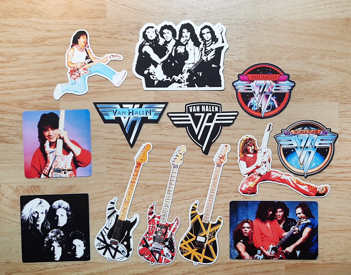 Van Halen sticker set | glossy stickers | laptop stickers | guitar ca…