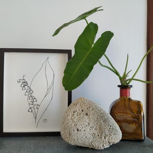 Lily of the Valley - Minimal, Black and White Floral Giclée Art Print