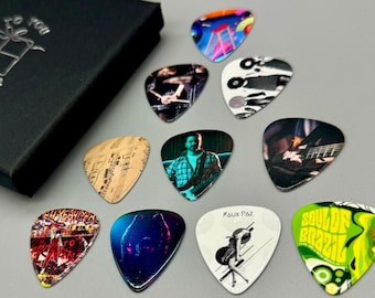 10 x Personalised photo plectrums picks - Optional Gift Box