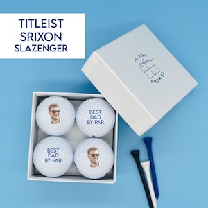 4 x Personalised Golf balls in gift box - Best Dad By Par