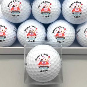 Personalized Wedding Favor Golf Balls: &#39;Just Married&#39; Keepsake