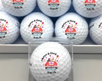 Personalised Wedding Favour Golf Balls: 'Just Married' Keepsake