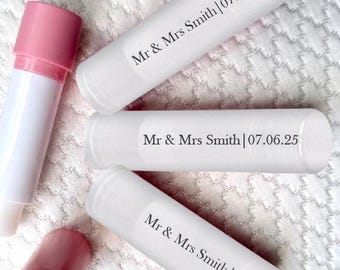 CLEAR COLOUR Personalised Party Wedding Baby Shower Lip Balm Favours – Vegan & Eco-Friendly