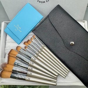 Personalised Makeup Brushes with carry case & lipstick holder