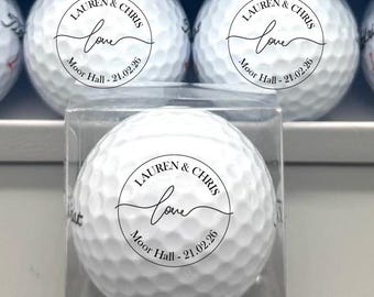Personalised Wedding Favour Keepsake Golf Balls – Your Choice of Quantity - Love Design