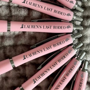 LAST RODEO Cowboy Cowgirl Hen Party Pens Favor Pens Andenken - Pink Pen