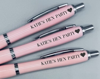 Personalised Hen Party Pens Favour Pens Keepsakes - Pink Pen