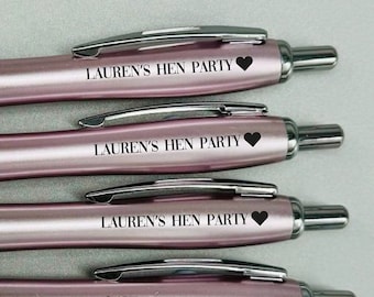 Personalised Hen Party Pens Favour Pens Keepsakes - Pink Pen