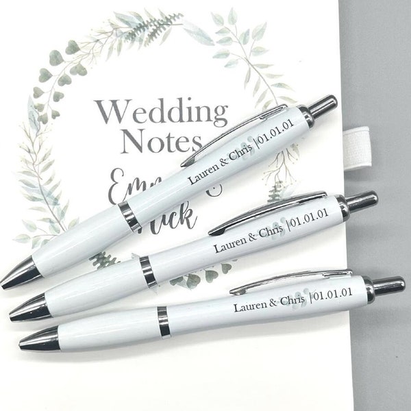 Personalised Wedding Favour Pens - Eucalyptus