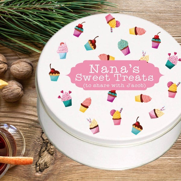 Personalised Sweet Treats Candy Biscuits Name Tin - Grandma Nana Auntie Sister Best Friend