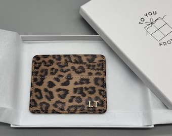 Personalised PU Leather Purse/Card Holder – Custom Initials in Silver, Gold, or Debossed Finish