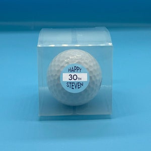 1 x personalisierter Golfball in transparenter Geschenkbox Foto zum Geburtstag, Vatertag Birthday Circle- Age