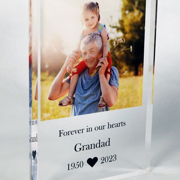 Personalized Memorial Acrylic Plaque - Upload Photo - Memorial Gift Idea For Christmas/Family Member - I'll Hold You In My Heart Until I Can Hold You In Heaven