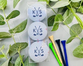 3 x Personalised Golf balls in gift box - Initials