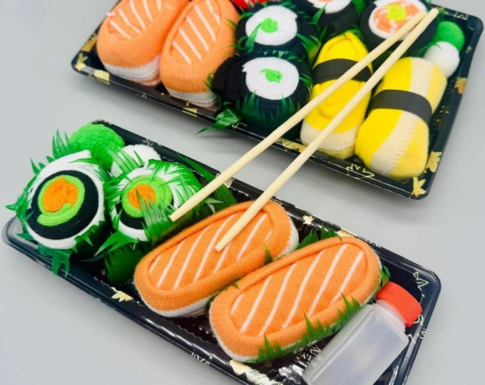 Sushi Socks Gift Set – Funny Novelty Food Socks Rolled Like Real Sushi